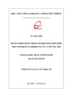 HOÀN THIỆN HOẠT ĐỘNG MARKETING HỖN HỢP ĐỐI VỚI DỊCH VỤ FIBERVNN CỦA VNPT HÀ NỘI