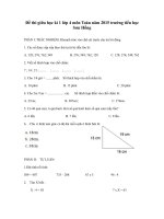 Đề thi giữa học kì 1 lớp 4 môn Toán trường tiểu học Sơn Hồng năm 2015 - 2016