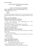 Đề Cương Ôn Tập Môn Tin Học Ứng Dụng Học Viện Tài Chính