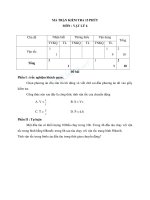 Đề kiểm tra 15 phút Lý 10  Phần 2