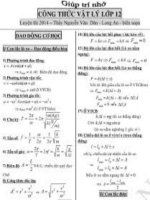 công thức giải nhanh môn  lý 2