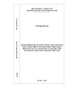 KINH NGHIỆM MỘT SỐ NƯỚC TRONG VIỆC ỨNG DỤNG CÔNG NGHỆ THÔNG TIN NHẰM PHÁT TRIỂN HOẠT ĐỘNG BÁN LẺ CỦA NGÂN HÀNG VÀ BÀI HỌC CHO NGÂN HÀNG TMCP CÔNG THƯƠNG VIỆT NAM