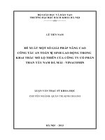 Đề xuất một số giải pháp nâng cao công tác an toàn vệ sinh lao động trong khai thác mỏ lộ thiên của công ty cổ phần than tây nam đá mài   vinacomin 
