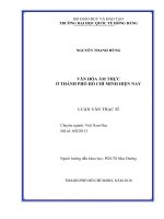 VĂN HÓA ẨM THỰC Ở THÀNH PHỐ HỒ CHÍ MINH HIỆN NAY
