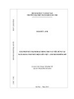 Giải pháp đẩy mạnh hoạt động cho vay tiêu dùng tại ngân hàng TMCP bưu điện liên việt chi nhánh đông đô 