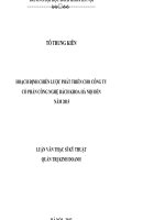 Hoạch định chiến lược phát triển cho công ty cổ phần công nghệ Bách Khoa Hà Nội đến năm 2015
