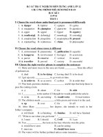 100 câu trắc nghiệm anh văn 12   kì 2   tiếng anh 12   nguyễn văn thế 