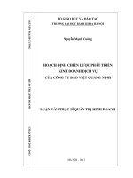 Hoạch định chiến lược phát triển kinh doanh dịch vụ của công ty Bảo Việt Quảng Ninh.