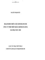 Hoạch định chiến lược kinh doanh cho công ty TNHH thiết bị dầu khí hoàng đăng giai đoạn 2013 1020  