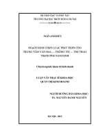 Hoạch định chiến lược phát triển cho trung tâm văn hóa - thông tin - thể thao thành phố Nam Định.