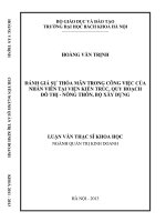 Đánh giá sự thỏa mãn trong công việc của nhân viên tại viện kiến trúc, quy hoạch đô thị   nông thôn, bộ xây dựng  