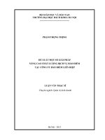 Đề xuất một số giải pháp nâng cao chất lượng dịch vụ bảo hiểm tại công ty bảo hiểm liên hiệp  