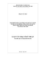 Giải pháp nâng cao công tác quản lý ngân sách cấp xã trong công cuộc xây dựng nông thôn mới tại tỉnh nam định giai đoạn 2011   2015 