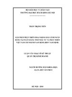 Giải pháp phát triển hoạt động bảo lãnh ngân hàng tại ngân hàng TMCP đầu tư và phát triển việt nam chi nhánh nam định (BIDV nam định) 