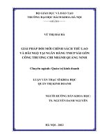 Giải pháp đổi mới chính sách thù lao và đãi ngộ tại ngân hàng thương mại sài gòn công thương chi nhánh quảng ninh 