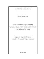 Đánh giá chất lượng dịch vụ tại ngân hàng TMCP hàng hải việt nam chi nhánh vĩnh phúc 