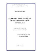 Giải pháp phát triển nguồn nhân lực cho phát triển kinh tế   xã hội ở tỉnh hòa bình   