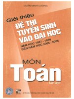 Giới thiệu đề thi tuyển sinh đại học năm học 19971998 đến 2005 2006 môn toán tập 1