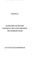 Giải pháp chiến lược phát triển nguồn nhân lực phục vụ phát triển kinh tế tỉnh nam định đến năm 2020 