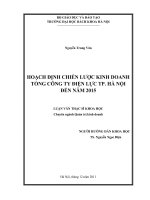 Hoạch định chiến lược kinh doanh Tổng công ty Điện lực thành phố Hà Nội đến năm 2015.