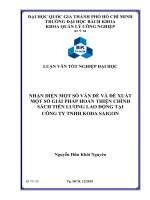 NHẬN DIỆN MỘT SỐ VẤN ĐỀ VÀ ĐỀ XUẤT MỘT SỐ GIẢI PHÁP HOÀN THIỆN CHÍNH SÁCH TIỀN LƯƠNG LAO ĐỘNG TẠI CÔNG TY TNHH KODA SAIGON