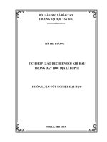 Tích hợp giáo dục biến đổi khí hậu trong giảng dạy môn địa lí lớp 11 