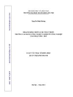 Hoạch định chiến lược phát triển trường Cao đẳng công nghệ và kinh tế công nghiệp giai đoạn 2010-2015