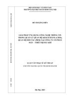 Giải pháp ứng dụng công nghệ thông tin trong quản lý quan hệ khách hàng (CRM), quan hệ đối tác (PRM) tại công ty cổ phần máy   thiết bị dầu khí 