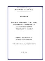 Áp dụng hệ thống quản lý chất lượng theo tiêu chuẩn ISO 9001 2008 tại cục đăng kiểm việt nam – thực trạng và giải pháp 