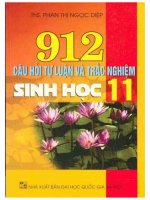 912 câu hỏi tự luận và trắc nghiệm sinh học 11 phần 1 