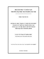 Đánh giá thực trạng và một số giải pháp về quản lý nhân sự nhằm nâng cao năng lực cán bộ đoàn chuyên trách trên địa bàn tỉnh hòa bình 