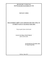 Hoạch định chiến lược kinh doanh cho công ty cổ phần nam âu giai đoạn 2012   2015 