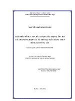 Giải pháp nâng cao chất lượng tài trợ dự án cho các doanh nghiệp vừa nhỏ tại ngân hàng thương mại cổ phần hàng hải vũng tàu  