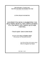 Giải pháp ứng dụng u marketing vào hoạt động dịch vụ viễn thông di động của tập đoàn viễn thông quân đội viettel   