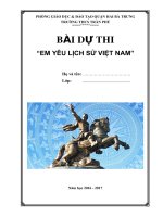 Bài dự thi mẫu EM YÊU LỊCH SỬ mới nhất