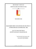 Hoạch định chiến lược kinh doanh cho công ty cổ phần sông đà 6 giai đoạn 2012   2015 