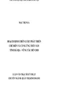 Hoạch định chiến lược phát triển chế biến và cung ứng thủy sản tỉnh Bà Rịa - Vũng Tàu đến năm 2020