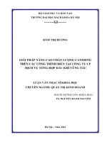 Giải pháp nâng cao chất lượng catering trên các công trình biển tại công ty cổ phần dịch vụ tổng hợp dầu khí vũng tàu 
