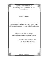 Hoạch định chiến lược phát triển cho Công ty Cảng dịch vụ Dầu Khí đến năm 2016