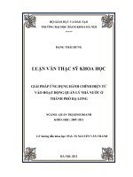 Giải pháp ứng dụng hành chính điện tử và hoạt động quản lý nhà nước ở thành phố hạ long 