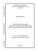 Đề xuất một số giải pháp nâng cao năng lực cạnh tranh cho công ty phát hành báo chí trung ương 