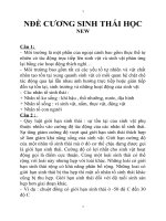 ĐỀ CƯƠNG ĐỀ CƯƠNG SINH THÁI HỌC