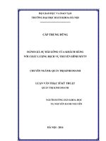 Đánh giá sự hài lòng của khách hàng với chất lượng dịch vụ truyền hình MyTV 