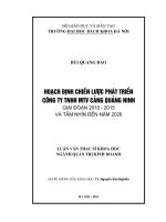 Hoạch định chiến lược phát triển Công ty trách nhiệm hữu hạn một thành viên Cảng Quảng Ninh giai đoạn 2010 - 2015 và tầm nhìn đến năm 2020