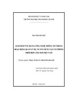 Giải pháp ứng dụng công nghệ thông tin trong hoạt động quản lý dự án xây dựng tại văn phòng phối hợp làng SOS việt nam 