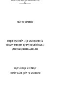 Hoạch định chiến lược kinh doanh của công ty TNHH MTV dịch vụ cơ khí hàng hải (PTSC mc) giai đoạn 2013 2018 