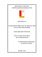 Giải pháp hoàn thiện công tác kiểm tra thuế tại cục thuế tỉnh thái bình 