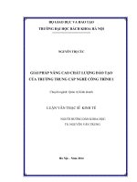 Giải pháp nâng cao chất lượng đào tạo của trường trung cấp nghề công trình 1 