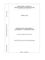 Đánh giá chất lượng dịch vụ tại mobifone   chi nhánh phú thọ 