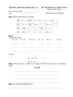 Đề thi khao sat lop 2 mon Toan